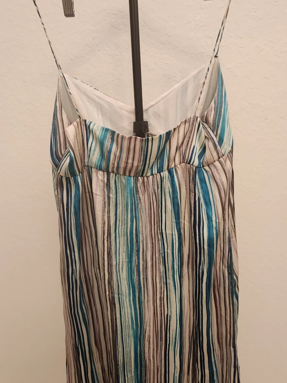 LOFT Striped Watercolor Twist-Front Midi Dress